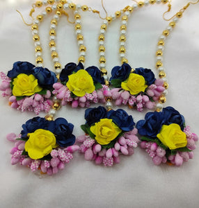 A2 Fashion Multicolour Flower Maangtika For Haldi/Mehndi Giveaways