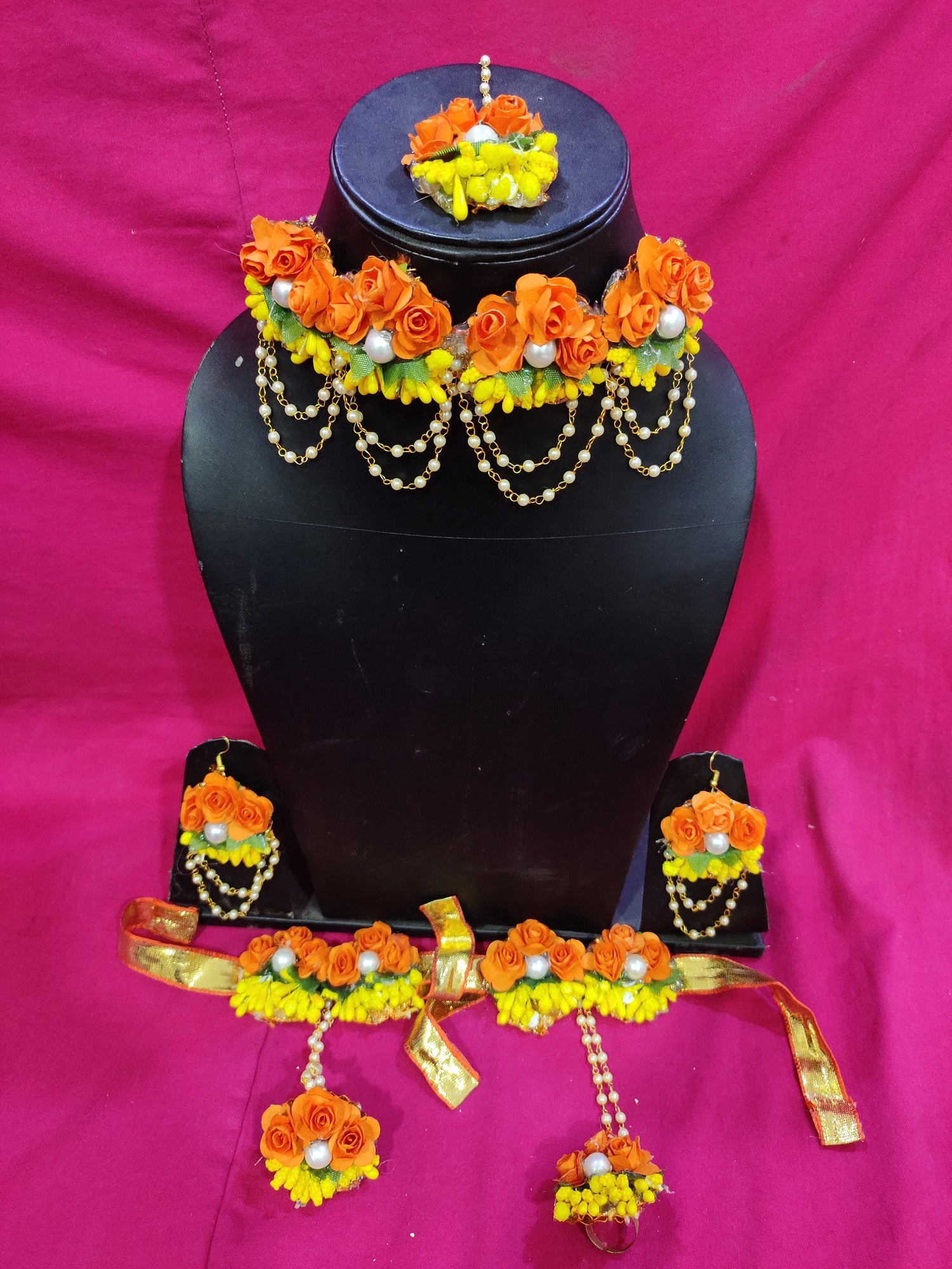 Artificial flower jewellery sales for baby shower