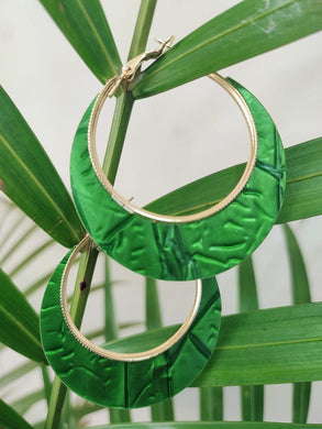 Trendy Green Colour Hoop Earring