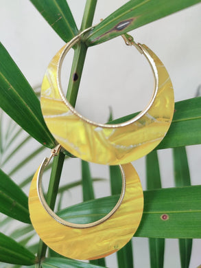 Trendy Yellow Colour Hoop Earring