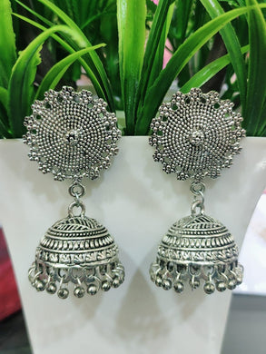 Oxidized Jhumka Earrings For Women