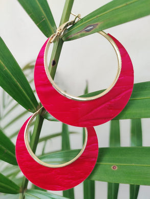 Trendy Red Colour Hoop Earring