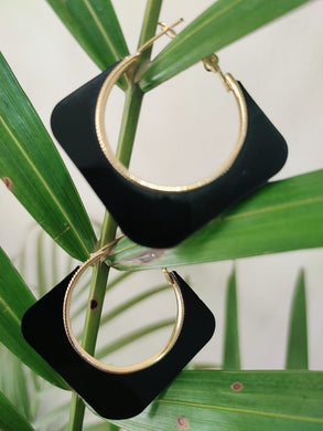 Trendy Black Colour Hoop Earring