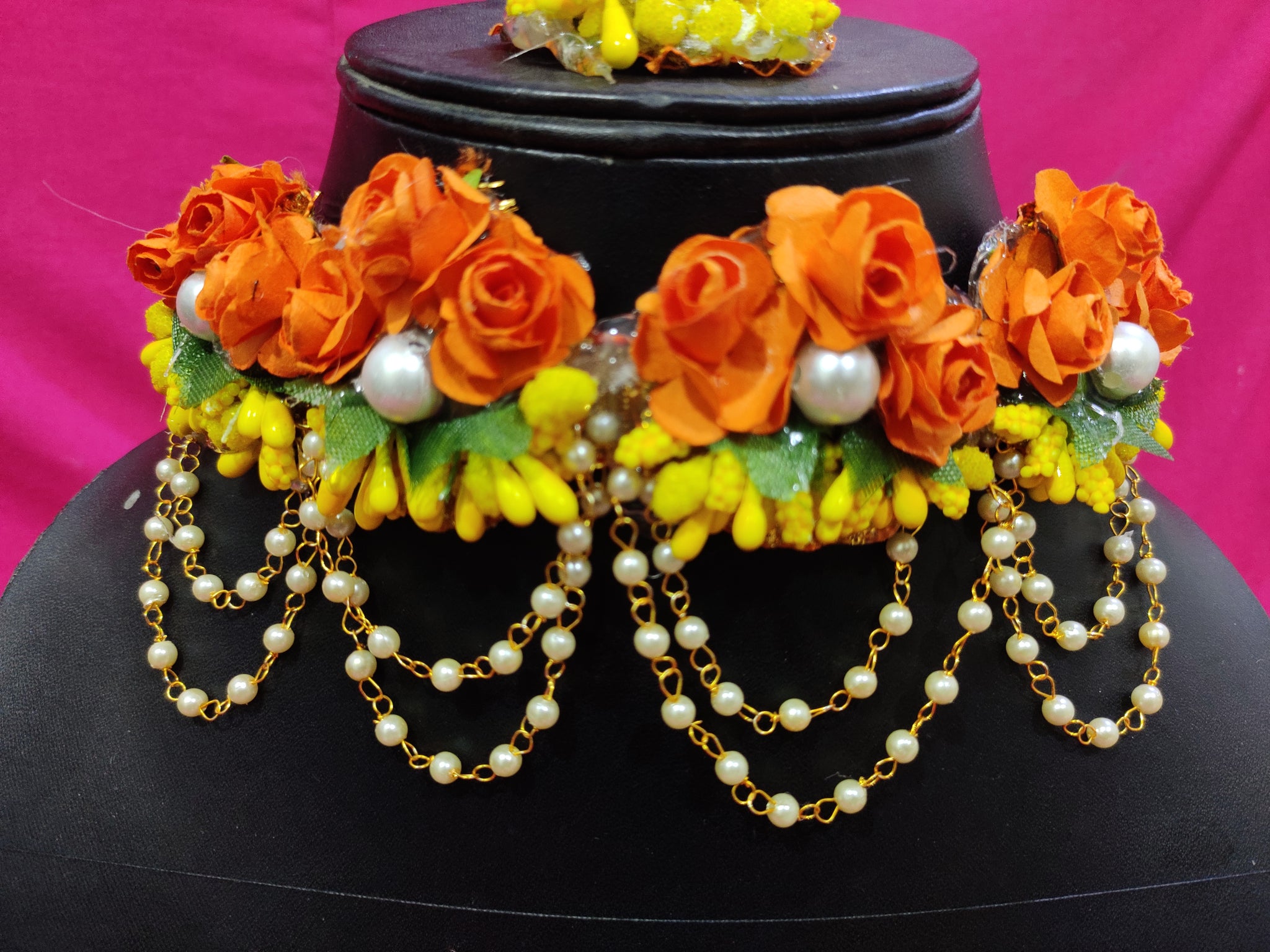 White and gold fondant flower cake by Kukkr Cakes