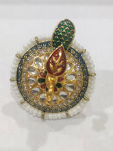 Load image into Gallery viewer, A2 Fashion Gold Plated Kundan Meenakari Party Wear Peacock Ring For women