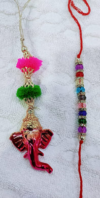 Exclusive Handmade Beaded Pompom Bhaiya Bhabhi Rakhi Set