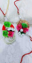 Load image into Gallery viewer, Exclusive Handmade Beaded Floral Bhaiya Bhabhi Rakhi Set