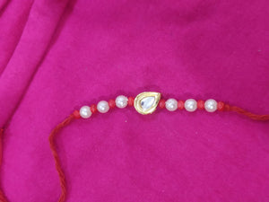 Elegant Kundan And Pearl Rakhi (Set of 4 Rakhi)