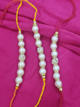 Load image into Gallery viewer, Exclusive Handmade Pearl Rakhi ( Set of 3)