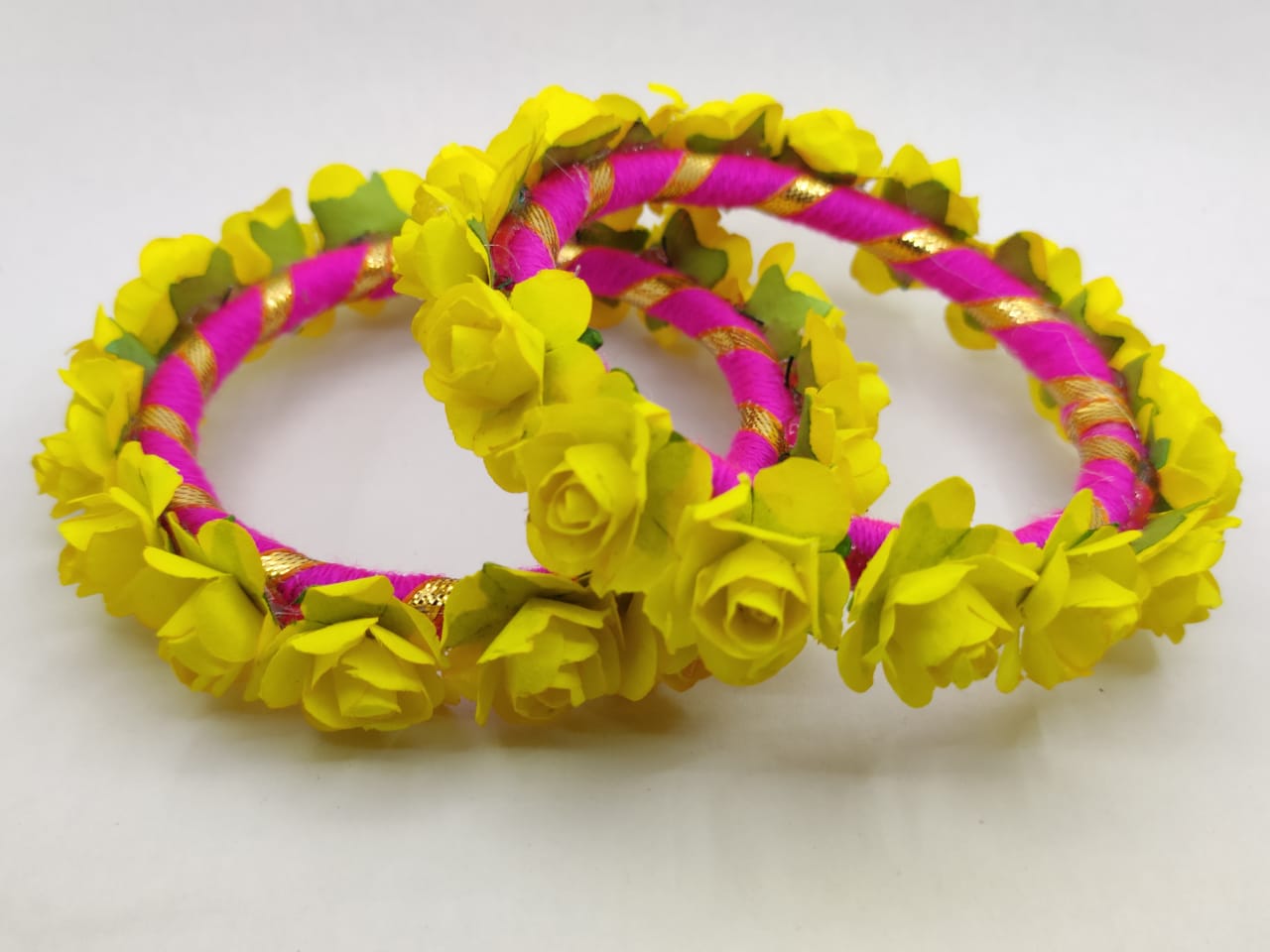 Yellow bangles online for haldi