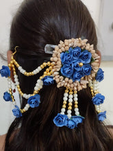 Load image into Gallery viewer, A2 Fashion Flower Embellished Latest Design Beaded Multilayered Hair Accessories/Gajra/Hair Jewellery