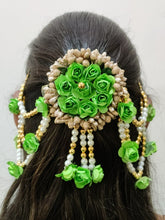 Load image into Gallery viewer, A2 Fashion Flower Embellished Latest Design Beaded Multilayered Hair Accessories/Gajra/Hair Jewellery