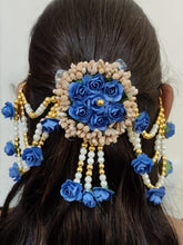 Load image into Gallery viewer, A2 Fashion Flower Embellished Latest Design Beaded Multilayered Hair Accessories/Gajra/Hair Jewellery