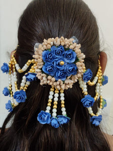 A2 Fashion Flower Embellished Latest Design Beaded Multilayered Hair Accessories/Gajra/Hair Jewellery