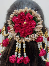 Load image into Gallery viewer, A2 Fashion Flower Embellished Latest Design Beaded Multilayered Hair Accessories/Gajra/Hair