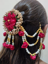 Load image into Gallery viewer, A2 Fashion Flower Embellished Latest Design Beaded Multilayered Hair Accessories/Gajra/Hair