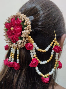 A2 Fashion Flower Embellished Latest Design Beaded Multilayered Hair Accessories/Gajra/Hair