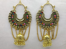 Load image into Gallery viewer, A2 Fashion Oxidized Silver Plated Dual Tone Jhumka  Earring