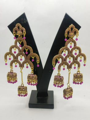 A2 Fashion Valentine Collection Antique Gold Plated Long Fashion Earring