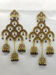 A2 Fashion Valentine Collection Antique Gold Plated Long Fashion Earring