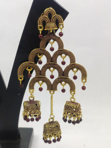 A2 Fashion Valentine Collection Antique Gold Plated Long Fashion Earring