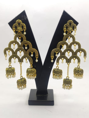 A2 Fashion Valentine Collection Antique Gold Plated Long Fashion Earring