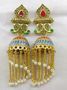 A2 Fashion Antique Gold Plated Meenakari Jhumka/Jhumki Earring For Women