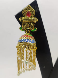 A2 Fashion Antique Gold Plated Meenakari Jhumka/Jhumki Earring For Women