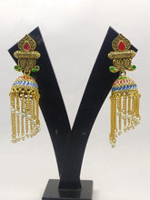 Load image into Gallery viewer, A2 Fashion Antique Gold Plated Meenakari Jhumka/Jhumki Earring For Women