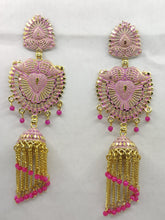 Load image into Gallery viewer, A2 Fashion Gold Plated Pink Long Fashion Party Wear Earrings For Women