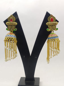 A2 Fashion Antique Gold Plated Meenakari Jhumka/Jhumki Earring For Women