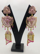 Load image into Gallery viewer, A2 Fashion Gold Plated Pink Long Fashion Party Wear Earrings For Women