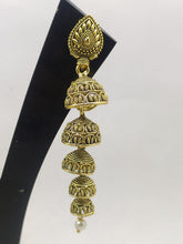 Load image into Gallery viewer, A2 Fashion Antique Finish Oxidized Gold Jhumka/Jhumki Earring