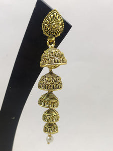 A2 Fashion Antique Finish Oxidized Gold Jhumka/Jhumki Earring