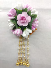 Load image into Gallery viewer, A2 Fashion Handmade Pink Flower Earrings With Long Beaded Ghungroo Tassel