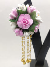 Load image into Gallery viewer, A2 Fashion Handmade Pink Flower Earrings With Long Beaded Ghungroo Tassel