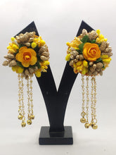 Load image into Gallery viewer, A2 Fashion Handmade Yellow Flower Earrings With Long Beaded Ghungroo Tassel