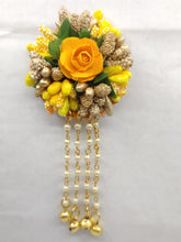 Load image into Gallery viewer, A2 Fashion Handmade Yellow Flower Earrings With Long Beaded Ghungroo Tassel