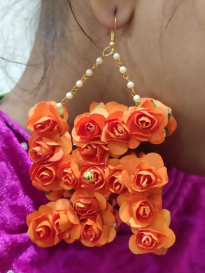 A2 Fashion Boho Style Statement Flower Embellished Swastik Earring