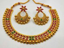 Load image into Gallery viewer, Gold Plated stone Embellished  Copper Based Jewelry Set