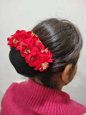 Red Flower Hair Stick/Gajra