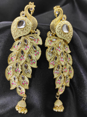 A2 Fashion Kundan Enamel Mayur Earring