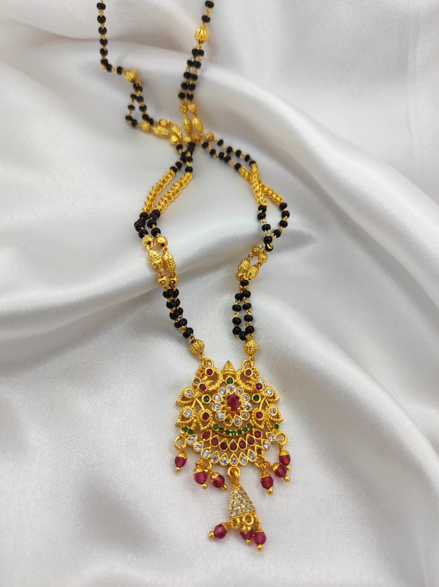 A2 Fashion Traditional Gold Plated American Diamond Mangalsutra