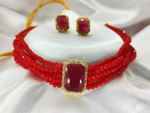 Load image into Gallery viewer, A2 Fashion Red American Diamond Choker Set For Women And Girls