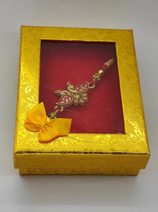 Gold Finish Mayur Rakhi