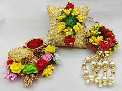 Handmade Floral Bhaiya Bhabhi Rakhi,