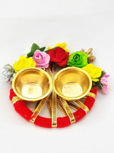 Load image into Gallery viewer, Floral Handcrafted Bhai Bhabhi Rakhi Set