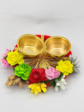 Load image into Gallery viewer, Floral Handcrafted Bhai Bhabhi Rakhi Set