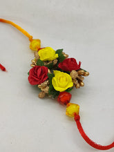 Load image into Gallery viewer, Floral Handcrafted Bhai Bhabhi Rakhi Set