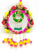 Load image into Gallery viewer, Floral Handcrafted Bhai Bhabhi Rakhi Set